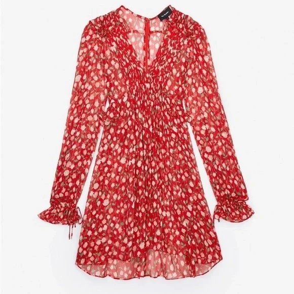 kooples red floral dress The Kooples Red/Pink Floral Dress, worn once